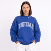 Buffalo Gingham Appliqué Mock Neck Sweatshirt | Oversized Pullover