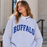 Buffalo Polka Dot Mock Neck Sweatshirt | Oversized Pullover