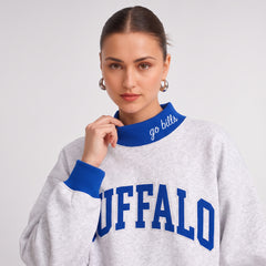 Buffalo Contrast Trim Sweatshirt | Oversized Game Day Pullover