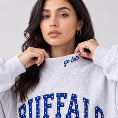 Buffalo Studded Mock Neck Sweatshirt-Oversized Fit Game Day
