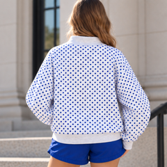 Buffalo Polka Dot Mock Neck Sweatshirt | Oversized Pullover
