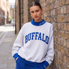 Buffalo Contrast Trim Sweatshirt | Oversized Game Day Pullover