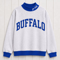 Buffalo Contrast Trim Sweatshirt | Oversized Game Day Pullover